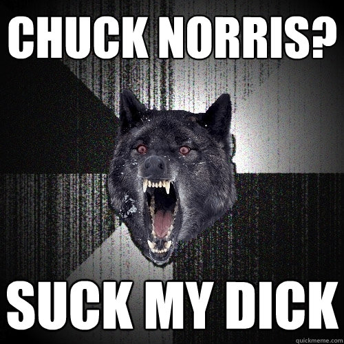 chuck norris? suck my dick  Insanity Wolf
