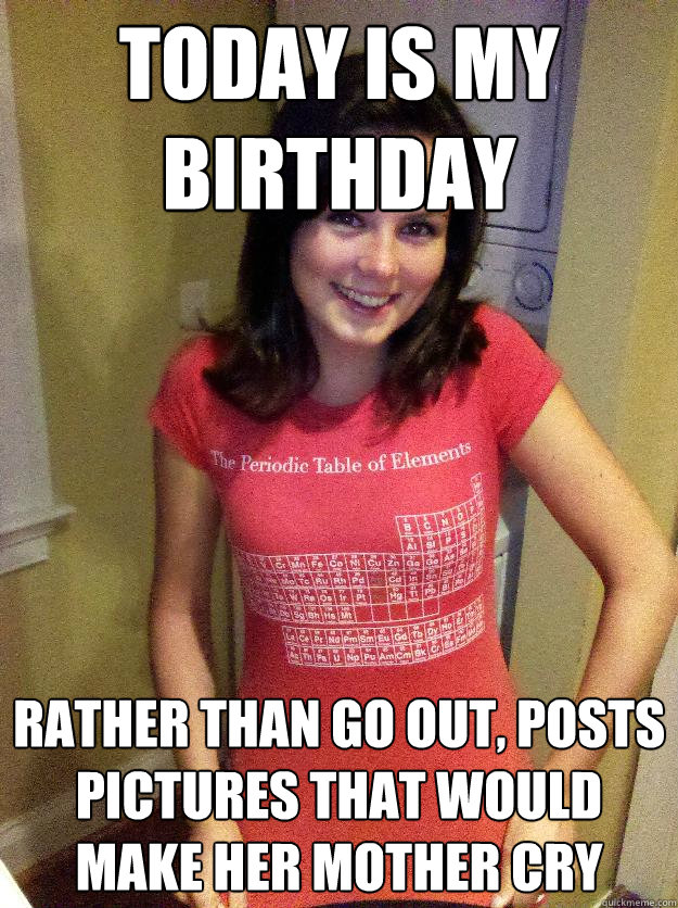 Today is my birthday rather than go out, posts pictures that would make her mother cry  Needy Reddit Girl