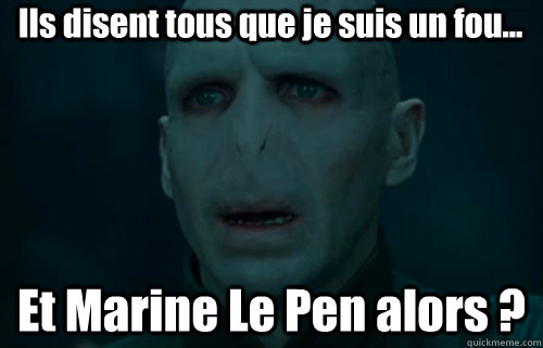 Ils disent tous que je suis un fou... Et Marine Le Pen alors ? - Ils disent tous que je suis un fou... Et Marine Le Pen alors ?  Overly Emotional Voldemort