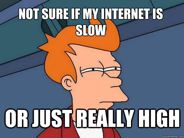 Not sure if my internet is slow or just really high  Futurama Fry