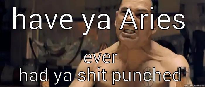 HAVE YA ARIES EVER HAD YA SHIT PUNCHED Misc