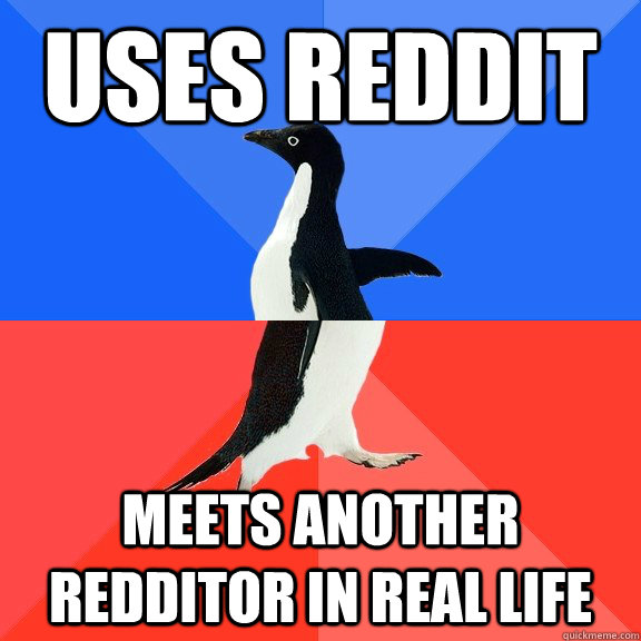 USES REDDIT MEETS ANOTHER REDDITOR IN REAL LIFE - USES REDDIT MEETS ANOTHER REDDITOR IN REAL LIFE  Socially Awkward Awesome Penguin