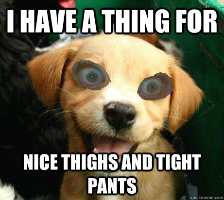 I have a thing for Nice thighs and tight pants  Pervy Meme