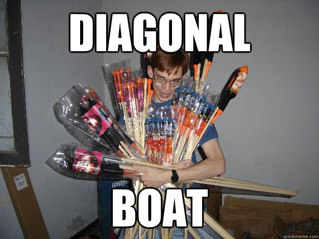 diagonal boat  Crazy Fireworks Nerd