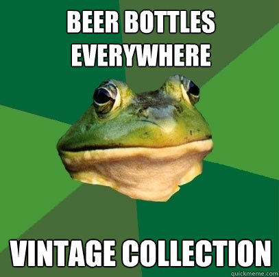 Beer bottles everywhere Vintage collection  Foul Bachelor Frog