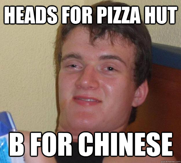 Heads for Pizza Hut B for Chinese - Heads for Pizza Hut B for Chinese  10 Guy