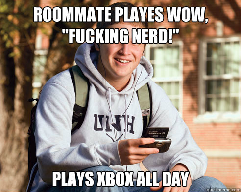roommate playes wow, 