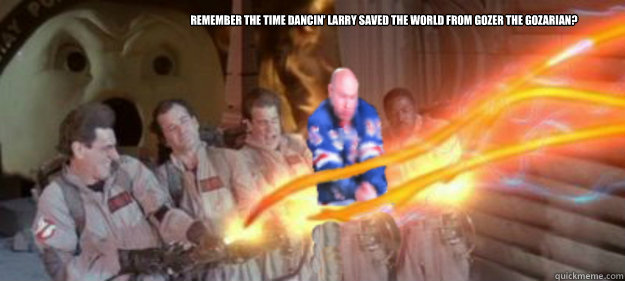 Remember the time Dancin' Larry saved the world from Gozer the Gozarian?  Dancin Larry Ghostbusters