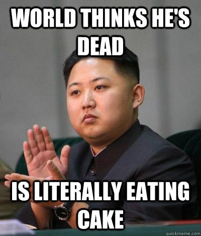 world thinks he's dead is literally eating cake  