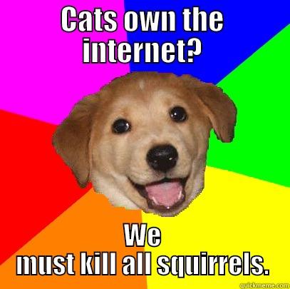 Cats own the internet? - CATS OWN THE INTERNET? WE MUST KILL ALL SQUIRRELS. Advice Dog