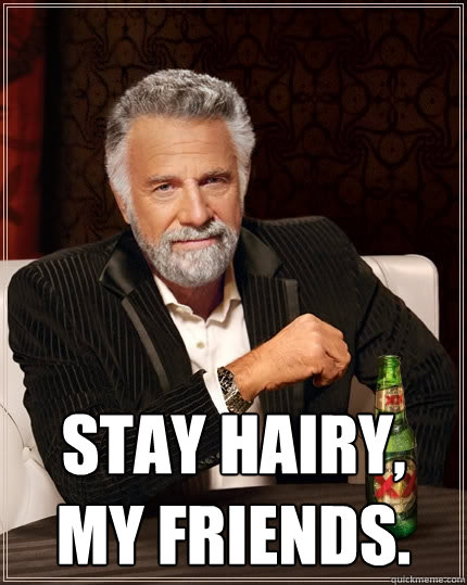  Stay hairy, my friends.  The Most Interesting Man In The World