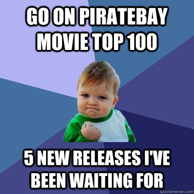 go on piratebay movie top 100 5 new releases i've been waiting for - go on piratebay movie top 100 5 new releases i've been waiting for  Success Kid