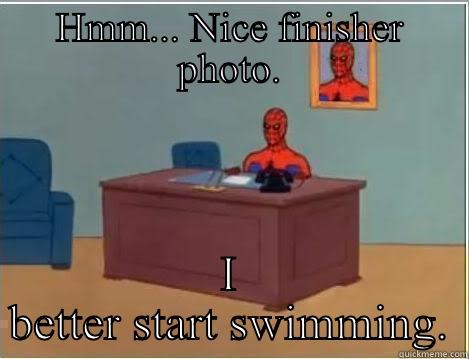 Triathlon Bug - HMM... NICE FINISHER PHOTO. I BETTER START SWIMMING. Spiderman Desk