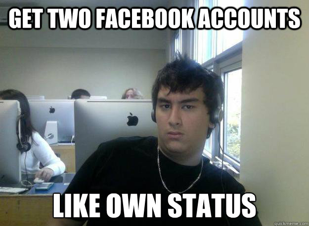 Get two Facebook Accounts Like own status - Get two Facebook Accounts Like own status  Nikan