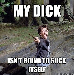 MY DICK ISN'T GOING TO SUCK ITSELF   Pissed off Harry