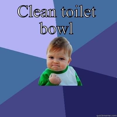 CLEAN TOILET BOWL  Success Kid