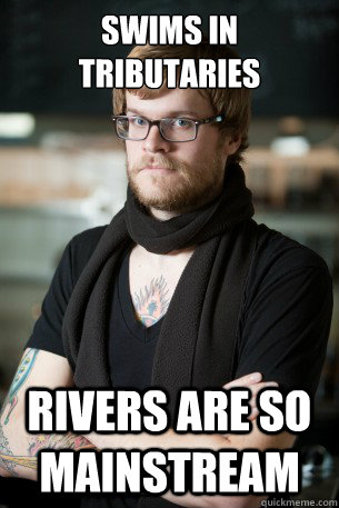Swims in tributaries rivers are so mainstream - Swims in tributaries rivers are so mainstream  Silly Hipster Barista
