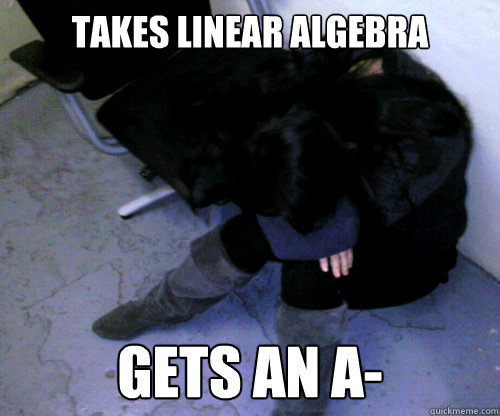 Takes linear algebra Gets an a-  Disappointed Asian Girl