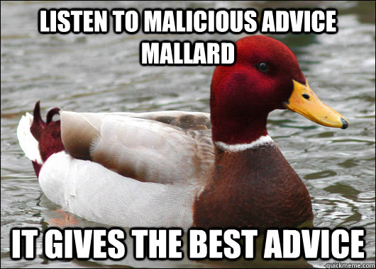 Listen to malicious advice mallard It gives the best advice   Malicious Advice Mallard