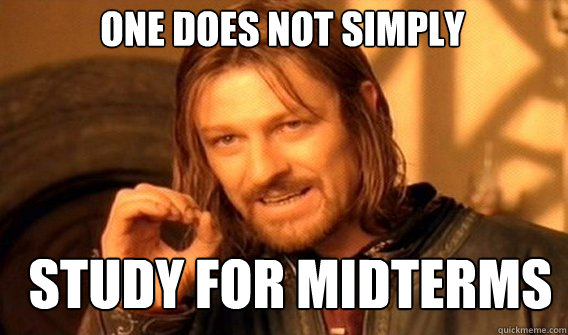 One does not simply study for midterms  Boromir