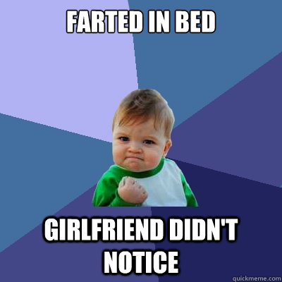 Farted in bed  Girlfriend didn't notice   Success Kid