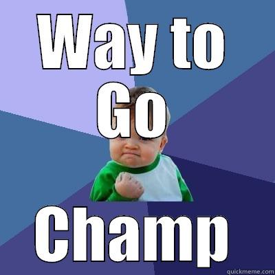 WAY TO GO CHAMP Success Kid