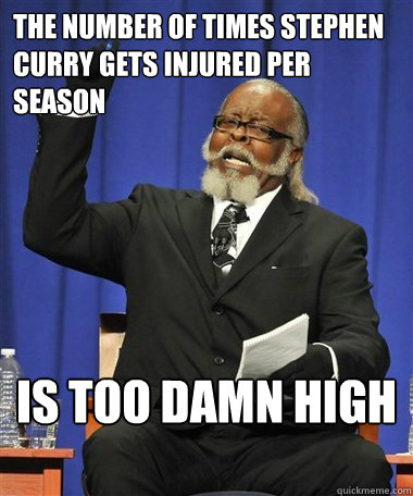 The number of times stephen curry gets injured per season Is too damn high  Rent Is Too Damn High Guy