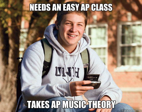 needs an easy ap class takes ap music theory - needs an easy ap class takes ap music theory  College Freshman