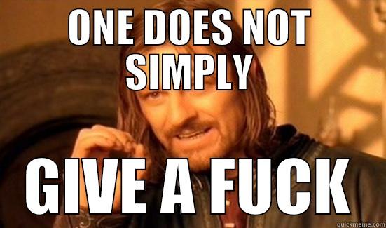 ONE DOES NOT SIMPLY GIVE A FUCK Boromir