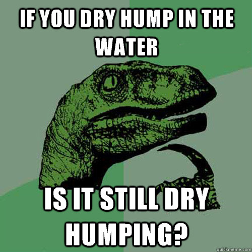 If you dry hump in the water Is it still dry humping? - If you dry hump in the water Is it still dry humping?  Philosoraptor