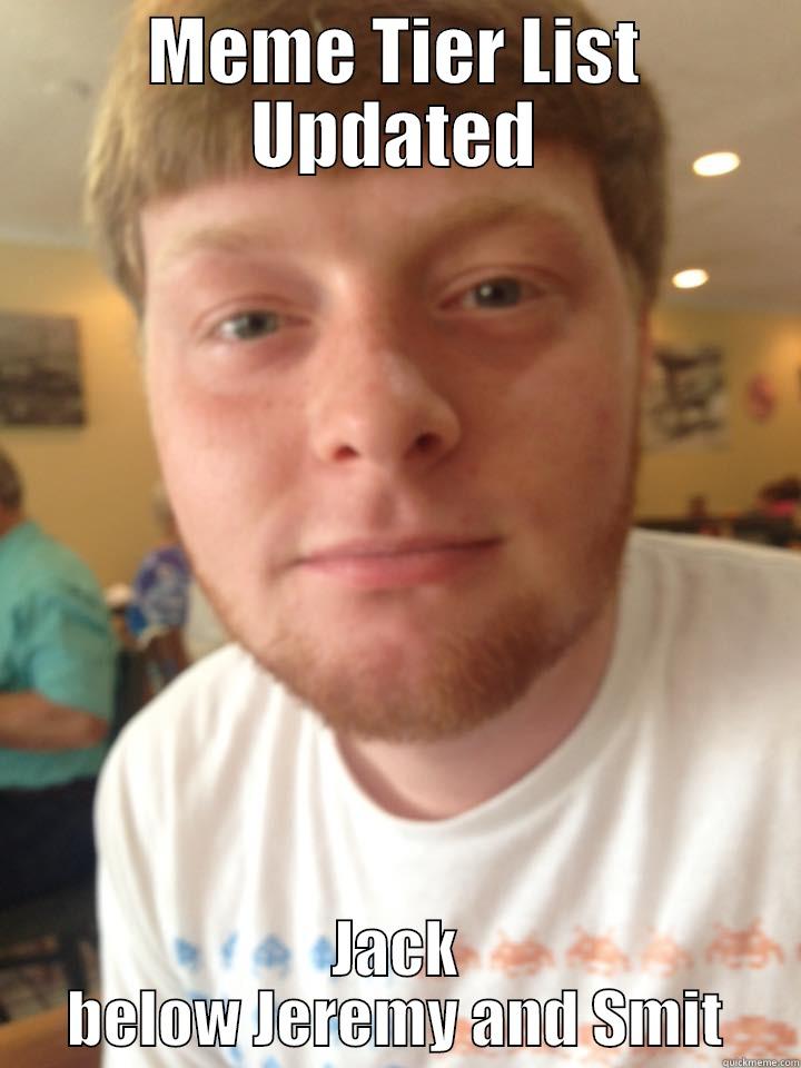 MEME TIER LIST UPDATED JACK BELOW JEREMY AND SMIT Misc
