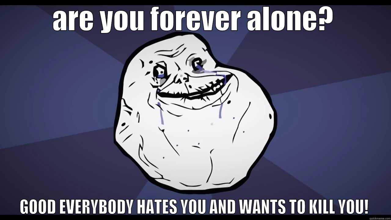 ARE YOU FOREVER ALONE? GOOD EVERYBODY HATES YOU AND WANTS TO KILL YOU! Misc