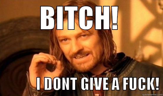 BITCH!              I DONT GIVE A FUCK! Boromir