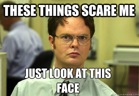 These things scare me just look at this 
face  Schrute
