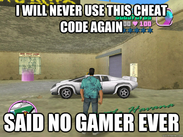 I will never use this cheat code again said no gamer ever - I will never use this cheat code again said no gamer ever  GTA LOGIC