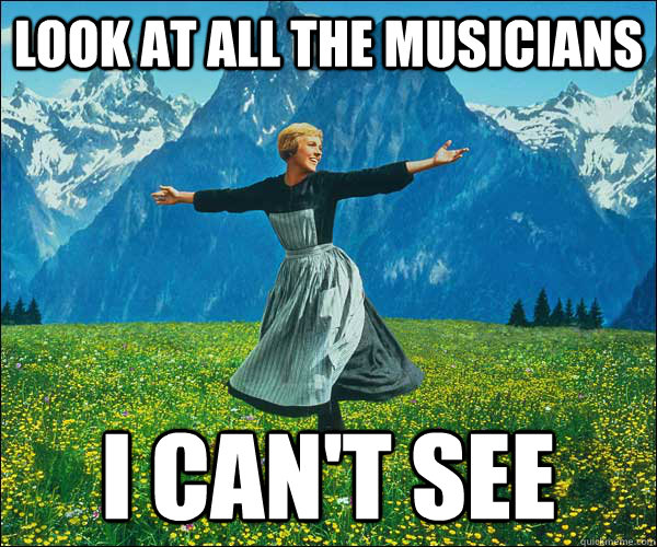 Look at all the musicians I can't see  Look At All The Fucks I Give
