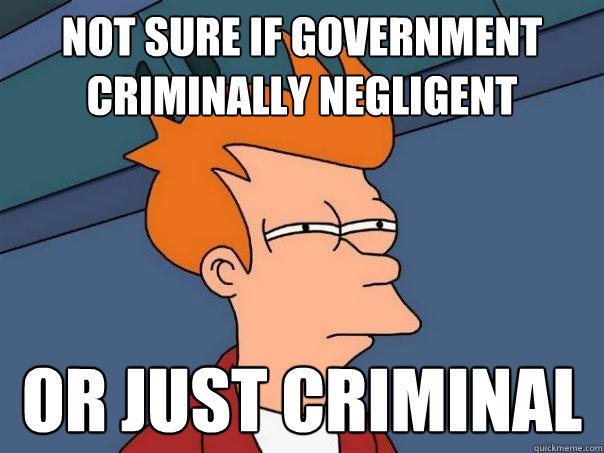 Not sure if government criminally negligent Or just criminal  Futurama Fry