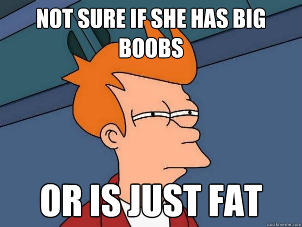 Not sure if she has big boobs Or is just fat  Futurama Fry