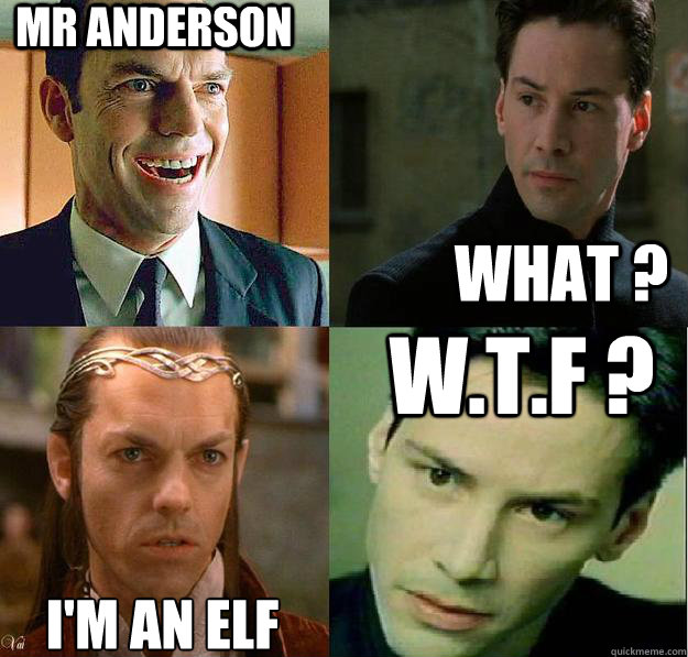 mr anderson what ? i'm an elf w.t.f ? - mr anderson what ? i'm an elf w.t.f ?  Misc