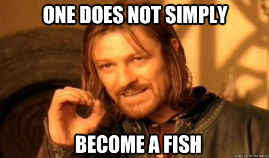 One does not simply become a fish  one does not simply finish a sean bean burger