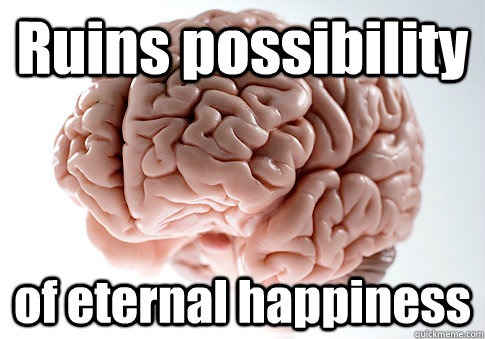 Ruins possibility of eternal happiness  Scumbag Brain