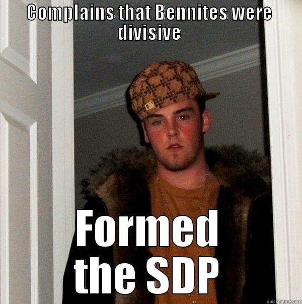Tony Benn - COMPLAINS THAT BENNITES WERE DIVISIVE FORMED THE SDP Scumbag Steve
