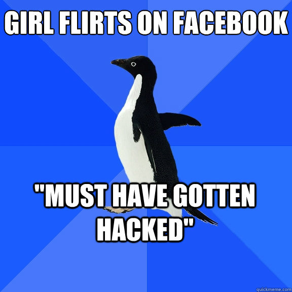 Girl flirts on Facebook 
 