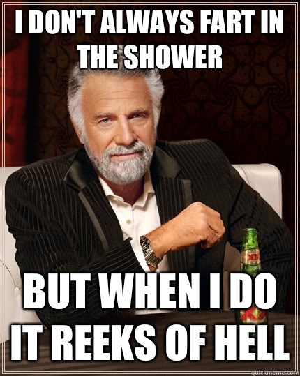 I don't always fart in the shower  But when I do it reeks of hell   The Most Interesting Man In The World
