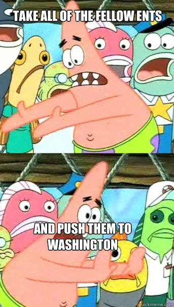 Take all of the fellow ents and push them to washington  Push it somewhere else Patrick