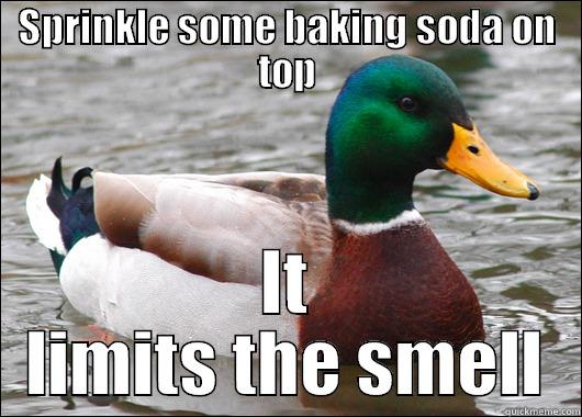 SPRINKLE SOME BAKING SODA ON TOP IT LIMITS THE SMELL Actual Advice Mallard