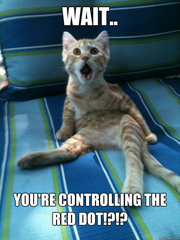 wait.. You're controlling the red dot!?!?  utterly stunned kitten
