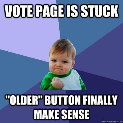 Vote page is stuck 