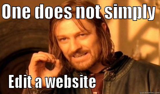 ONE DOES NOT SIMPLY  EDIT A WEBSITE                     Boromir