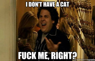 I don't have a cat fuck me, right? - I don't have a cat fuck me, right?  Misc